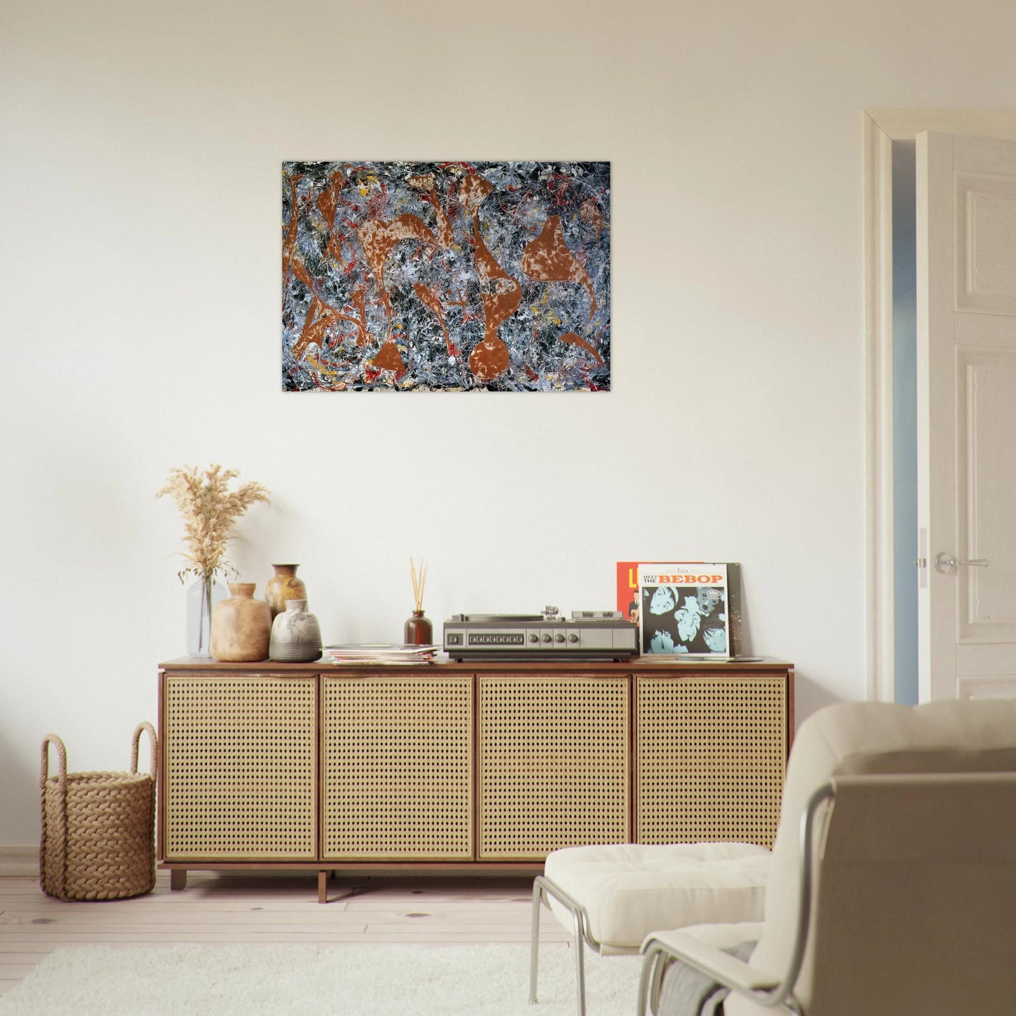 NUMBER 7 OUT OF THE WEB 1949 - Jackson Pollock Brushed Aluminum Print - 70x100 cm / 28x40 inches | Jackson Pollock Aluminum Print | Jackson Pollock Prints