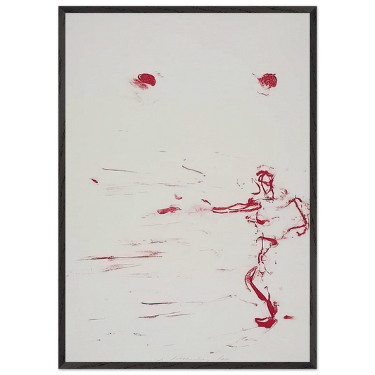 RED DANCE 1986 - Susan Rothenberg 70x100 cm / 28x40 inches Framed Art Print – Black Wooden Frame