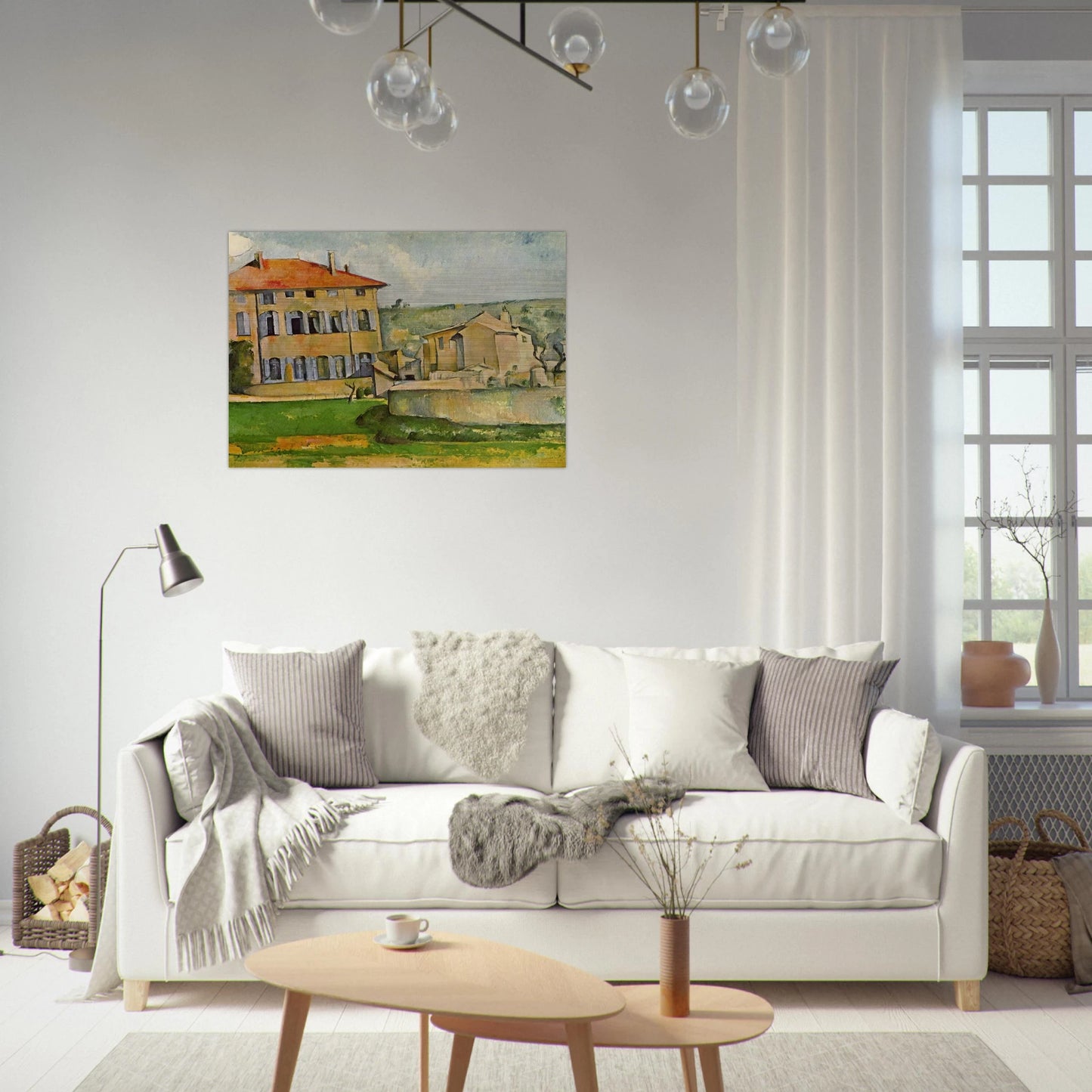 House and Farm at Jas de Bouffan - Paul Cézanne Brushed Aluminum Print - 70x100 cm / 28x40 inches | Paul Cézanne Aluminum Print | Paul Cézanne Prints