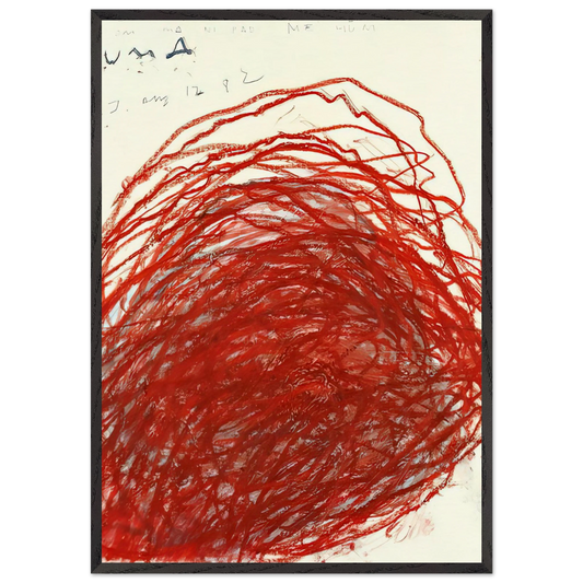 Suma - Cy Twombly 70x100 cm / 28x40 inches Framed Art Print – Black Wooden Frame