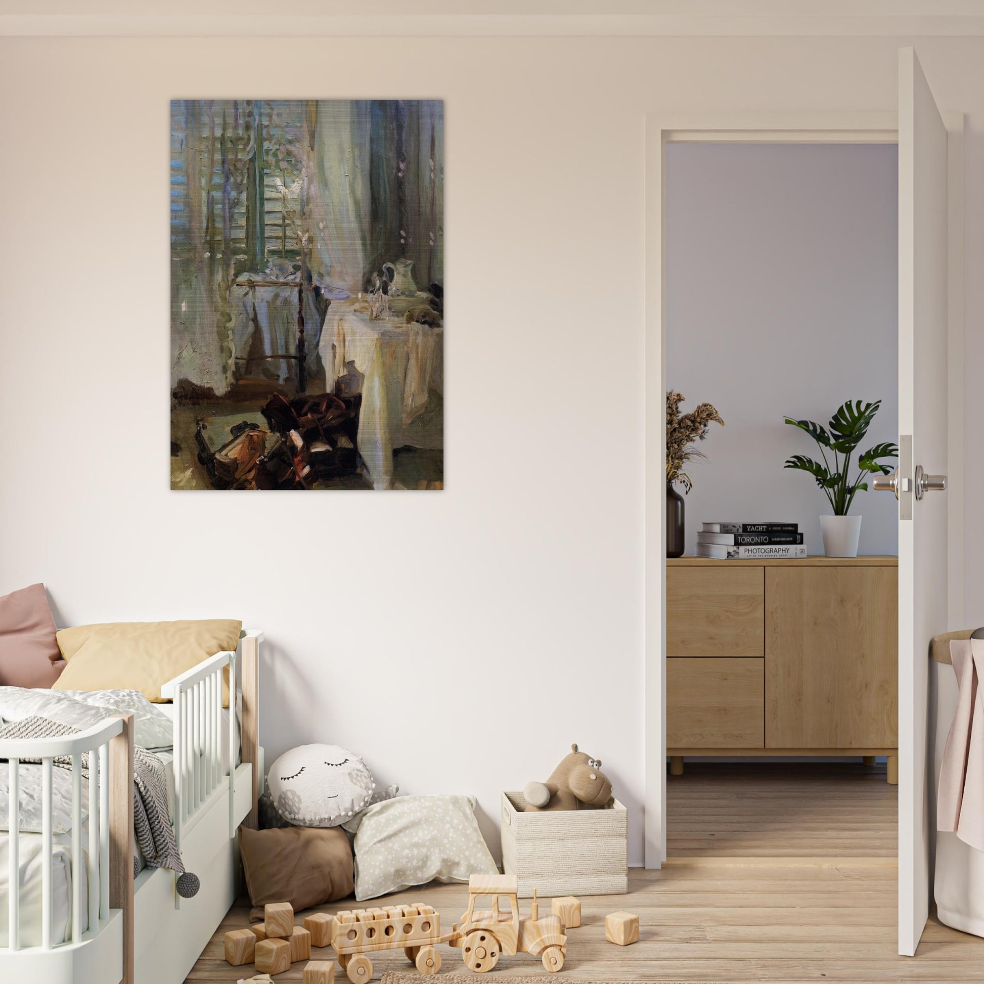 A Hotel Room - John Singer Sargent Brushed Aluminum Print - 70x100 cm / 28x40 inches | John Singer Sargent Aluminum Print | John Singer Sargent Prints