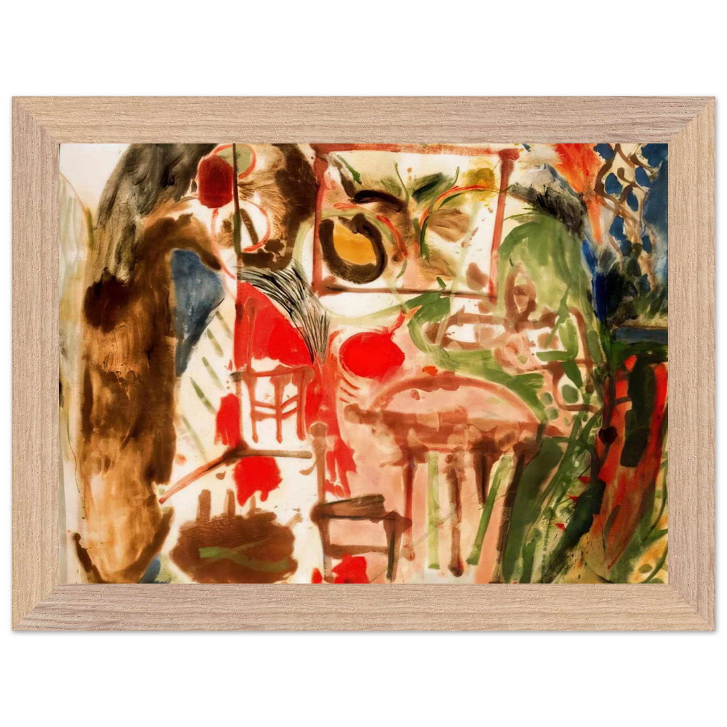 Helen Frankenthaler - Interior - 1957 Wall art - 50x70 cm / 20x28 inches - Premium Wooden Framed Poster With Fine Art Paper-canvas - Wood frame