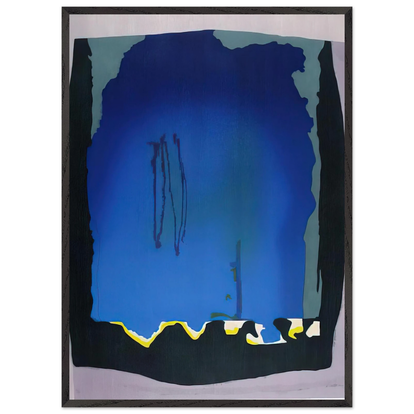 Helen Frankenthaler - Freefall - 1992 Wall art - 27x35 cm / 11x14 inches - Premium Wooden Framed Poster With Fine Art Paper-canvas - Wood frame