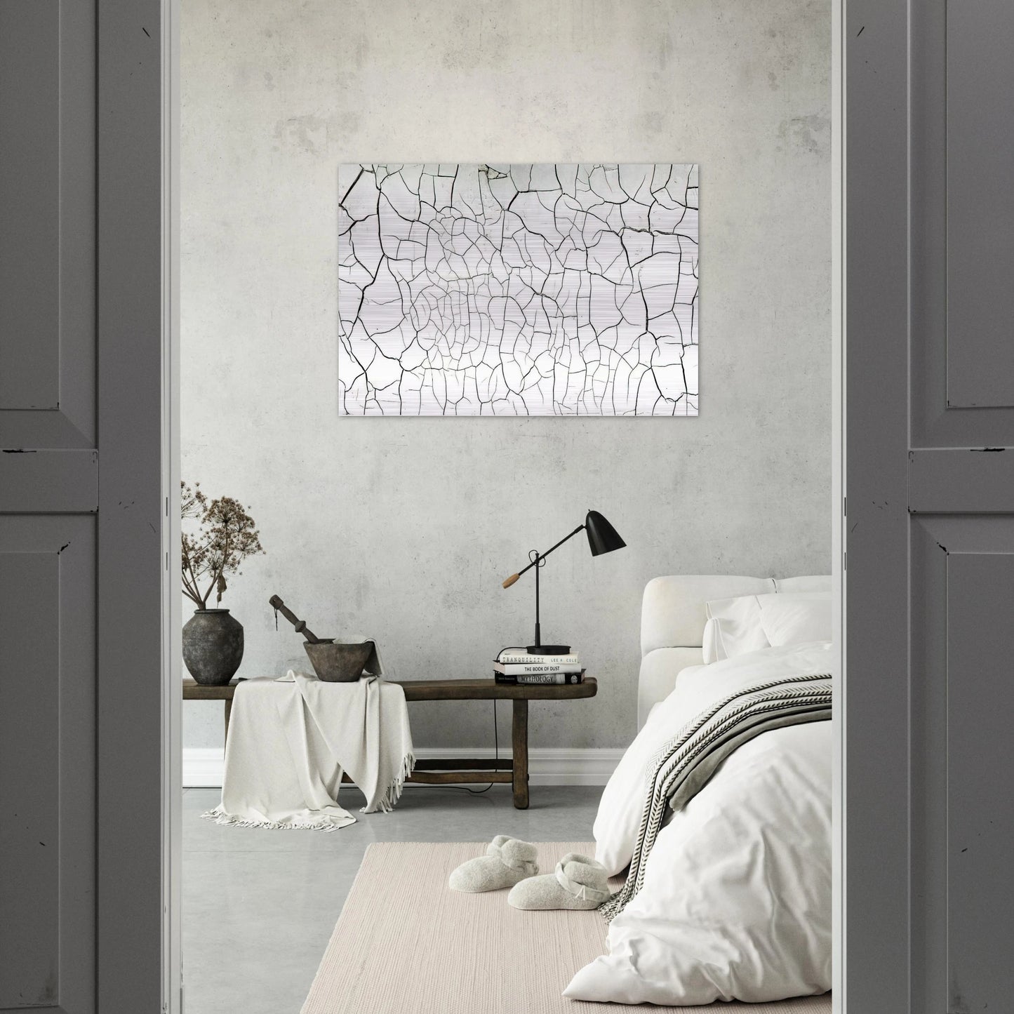 White Cretto - 1975 - Alberto Burri Brushed Aluminum Print - 70x100 cm / 28x40 inches | Alberto Burri Aluminum Print | Alberto Burri Prints