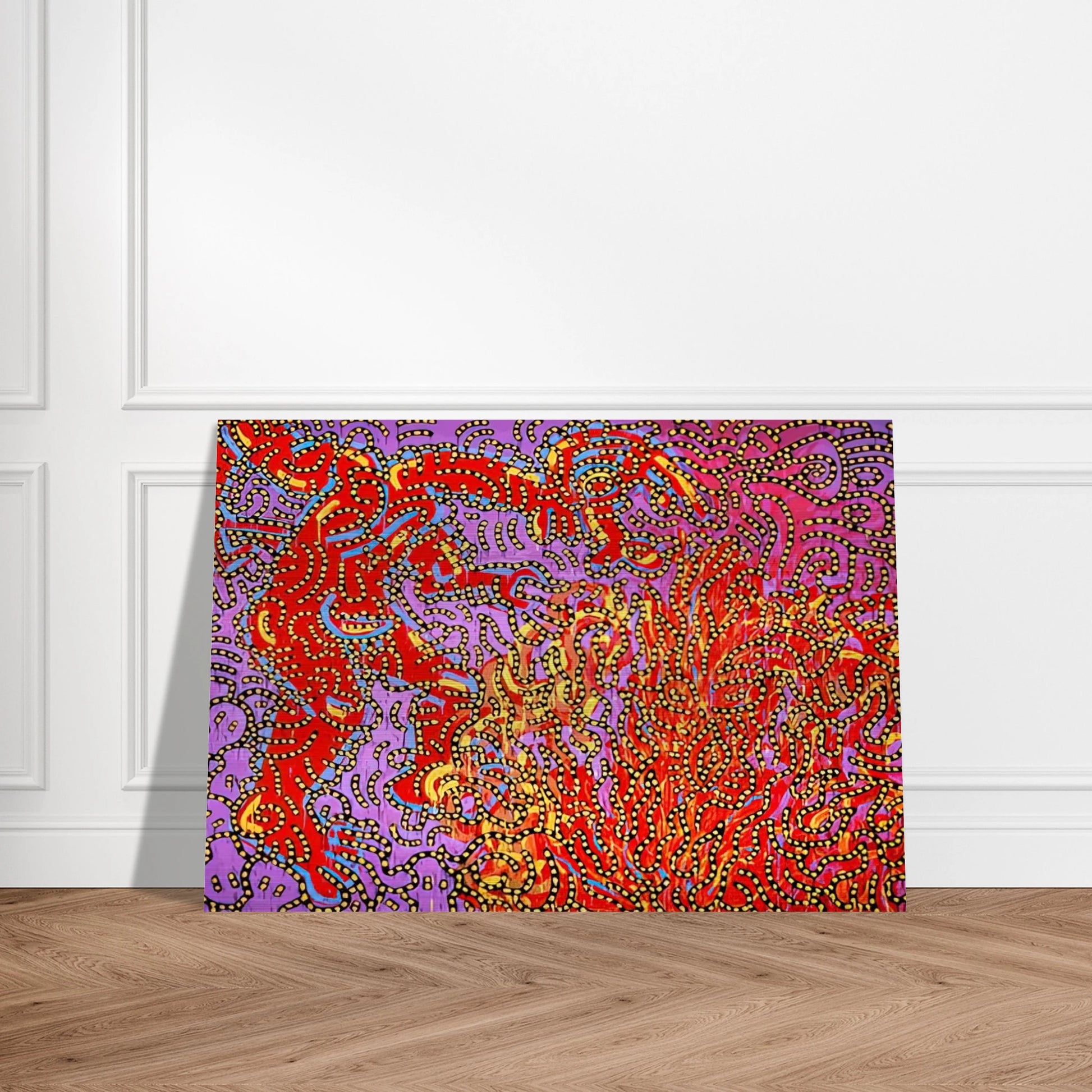 MOSES AND THE BURNING BUSH 1985 - Keith Haring Brushed Aluminum Print - 70x100 cm / 28x40 inches | Keith Haring Aluminum Print | Keith Haring Prints