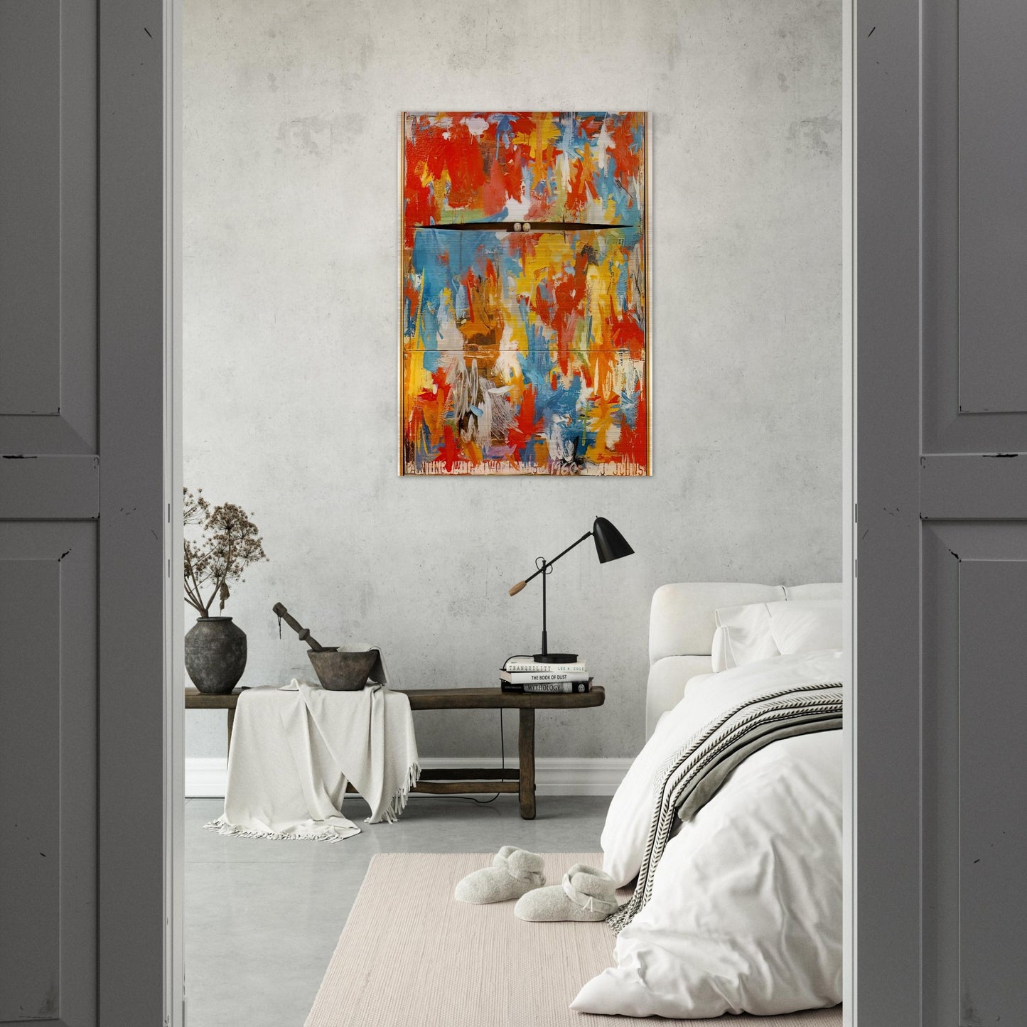 PAINTING WITH TWO BALLS - Jasper Johns Brushed Aluminum Print - 70x100 cm / 28x40 inches | Jasper Johns Aluminum Print | Jasper Johns Prints