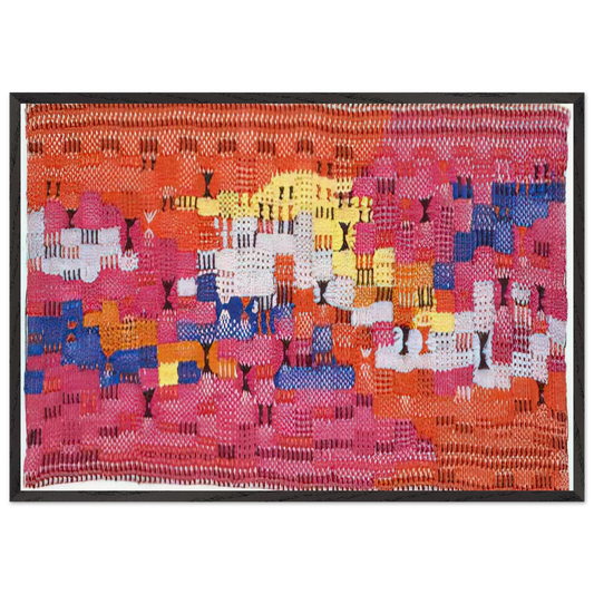 SOUTH OF THE BORDER 1958 - Anni Albers 70x100 cm / 28x40 inches Framed Art Print – Black Wooden Frame