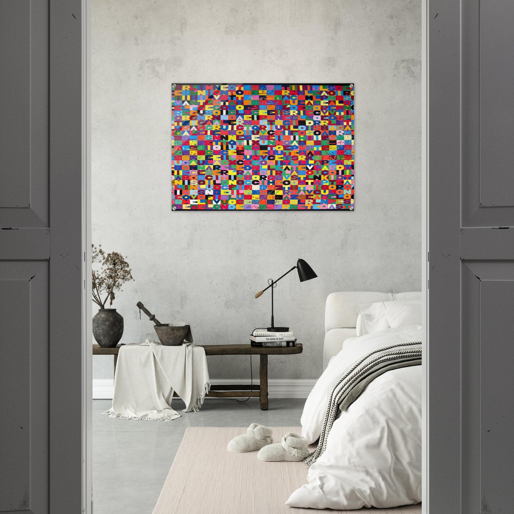 METTERE I VERBI ALL INFINITO MILLENOVECENTO OTTANTOTTO 1988 - Alighiero Boetti Acrylic Print - 70x100 cm / 28x40″ inches