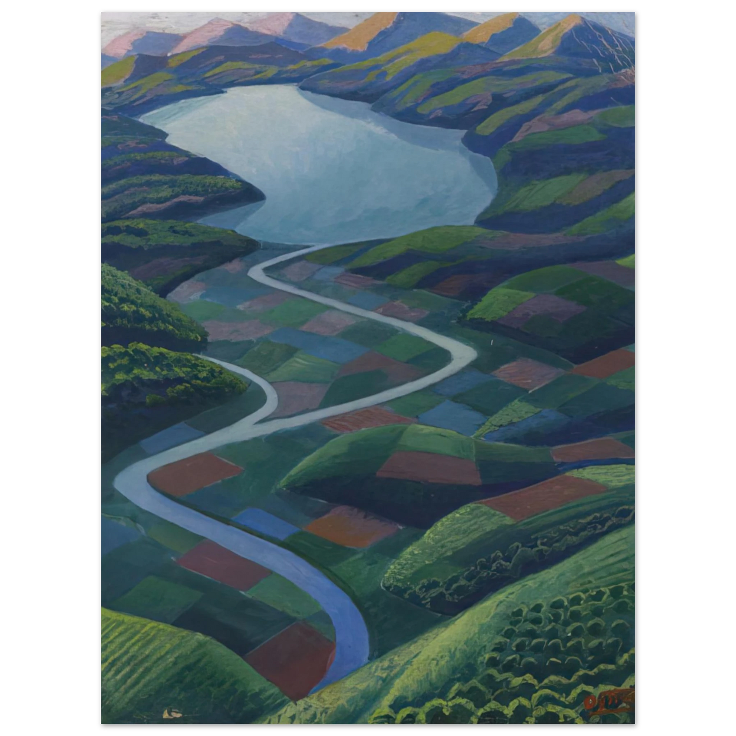 Gerardo Dottori - Paesaggio Aereo - 1936  75x100 cm / 30x40inches Fine Art Poster