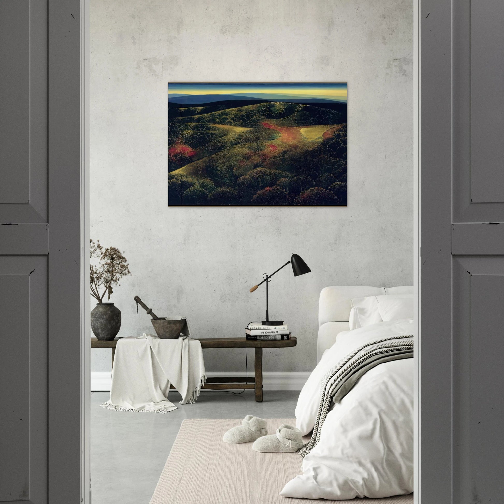 Late October - Eyvind Earle Brushed Aluminum Print - 70x100 cm / 28x40 inches | Eyvind Earle Aluminum Print | Eyvind Earle Prints