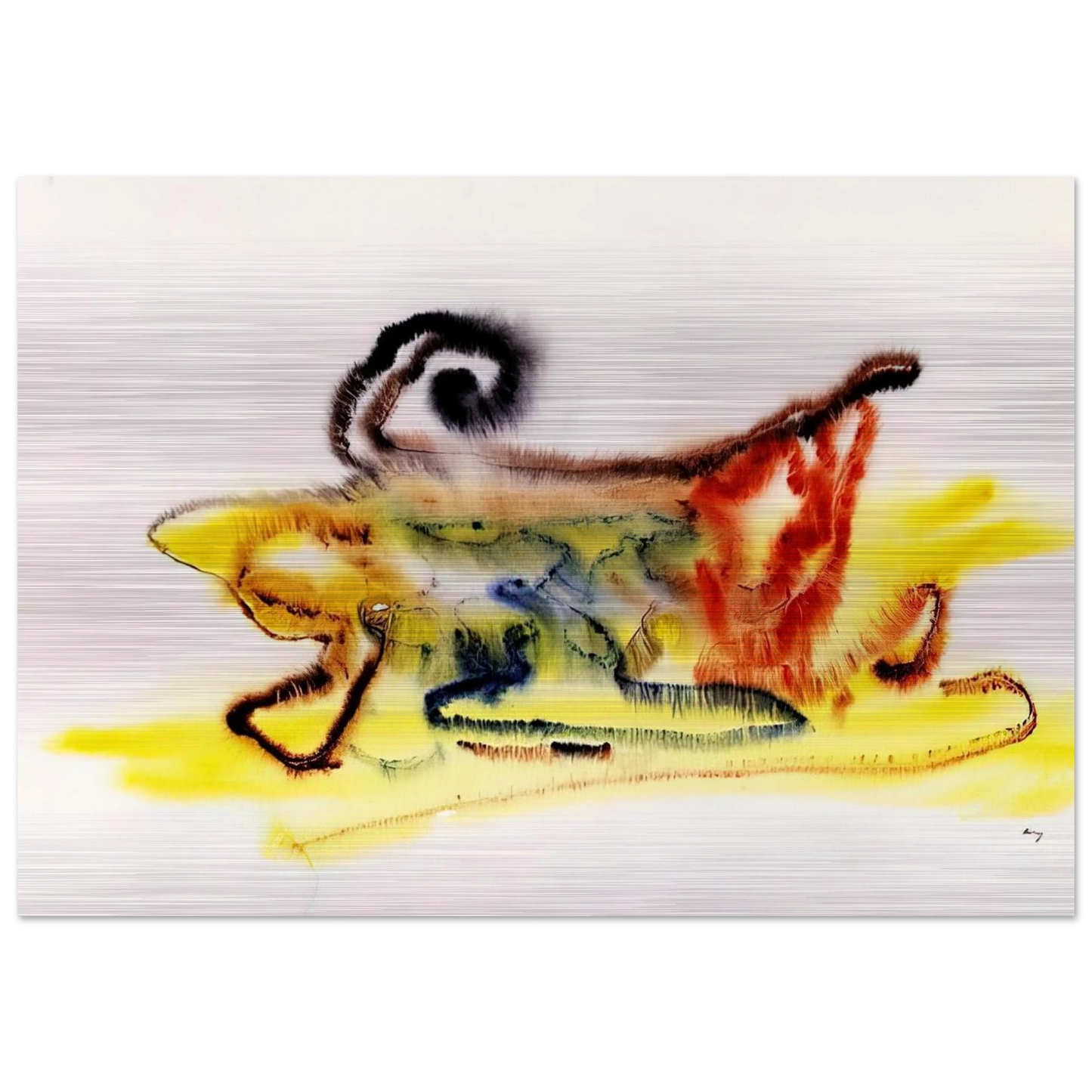 UNTITLED 1961 - Henri Michaux Brushed Aluminum Print - 70x100 cm / 28x40 inches | Henri Michaux Aluminum Print | Henri Michaux Prints