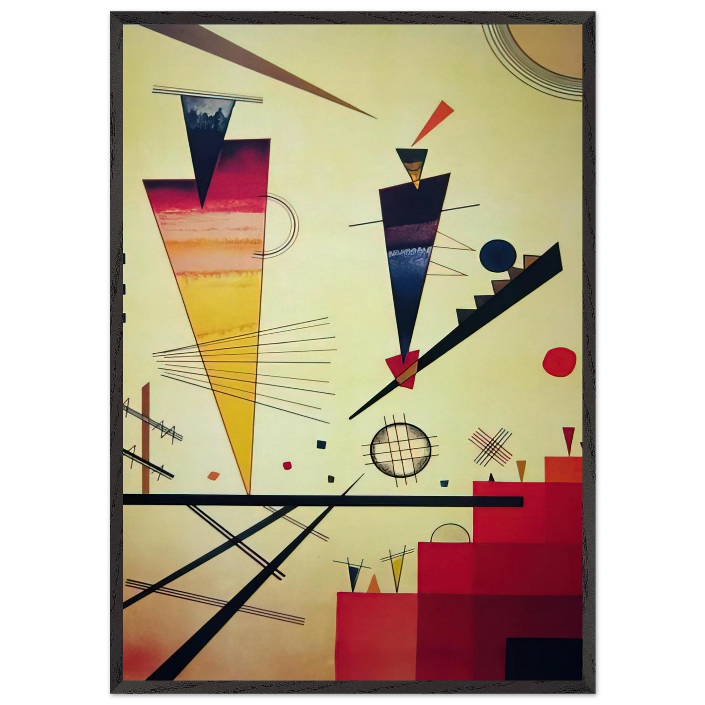MERRY STRUCTURE 1926 - Wassily Kandinsky 70x100 cm / 28x40 inches Framed Art Print – Black Wooden Frame