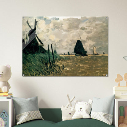 A Windmill near Zaandam - claude monet Acrylic Print - 70x100 cm / 28x40″ inches