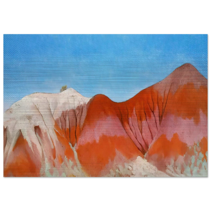 Series near abiquiu, New Mexico - Hills to the left - Georgia O'Keeffe Brushed Aluminum Print - 70x100 cm / 28x40 inches | Georgia O'Keeffe Aluminum Print | Georgia O'Keeffe Prints