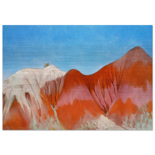 Series near abiquiu, New Mexico - Hills to the left - Georgia O'Keeffe Brushed Aluminum Print - 70x100 cm / 28x40 inches | Georgia O'Keeffe Aluminum Print | Georgia O'Keeffe Prints