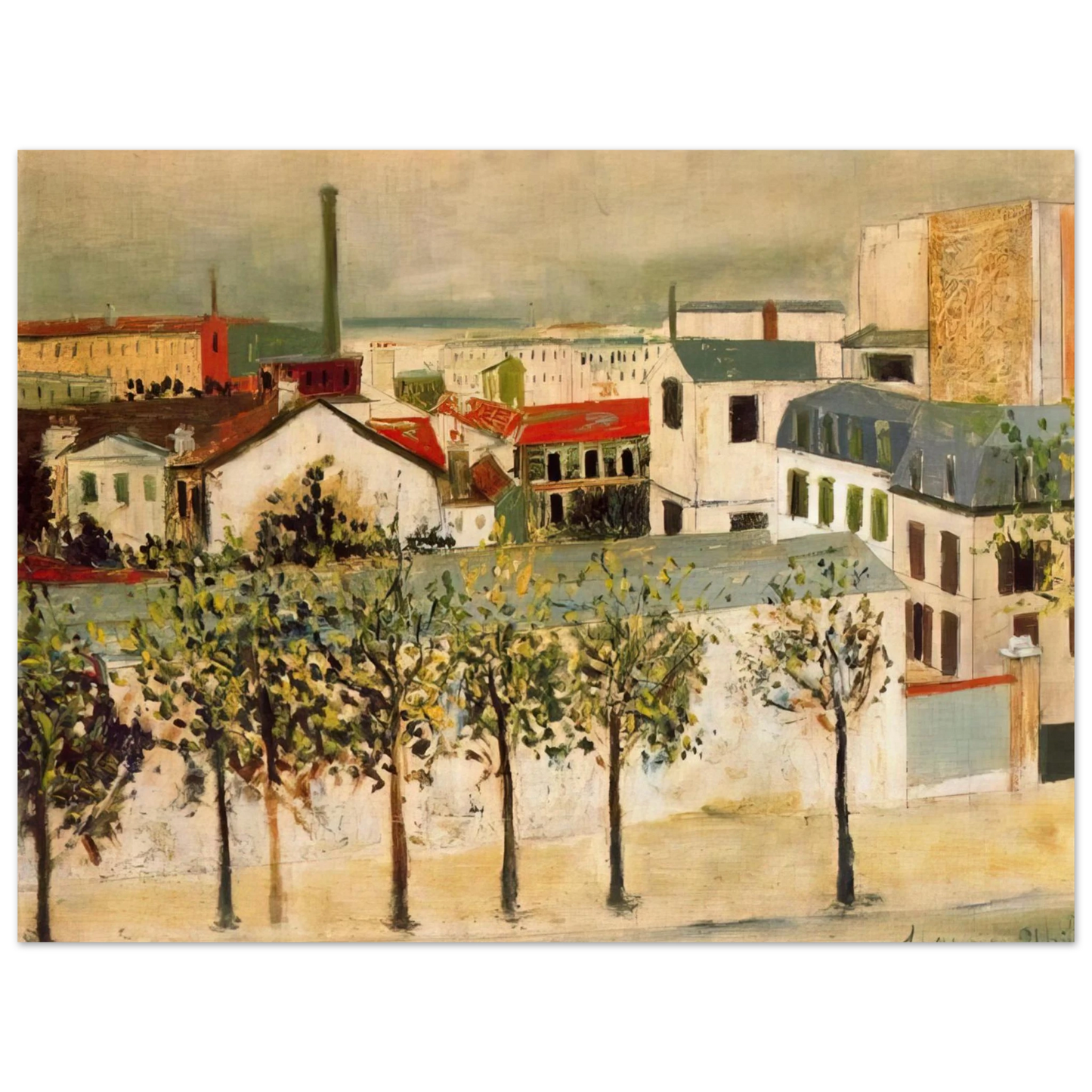 Maurice Utrillo - PARIS SUBURBS  75x100 cm / 30x40inches Fine Art Poster