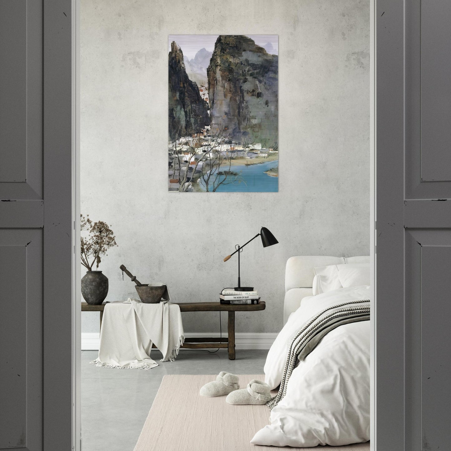 Scenery of Guilin - 1973 - Wu Guanzhong Brushed Aluminum Print - 70x100 cm / 28x40 inches | Wu Guanzhong Aluminum Print | Wu Guanzhong Prints