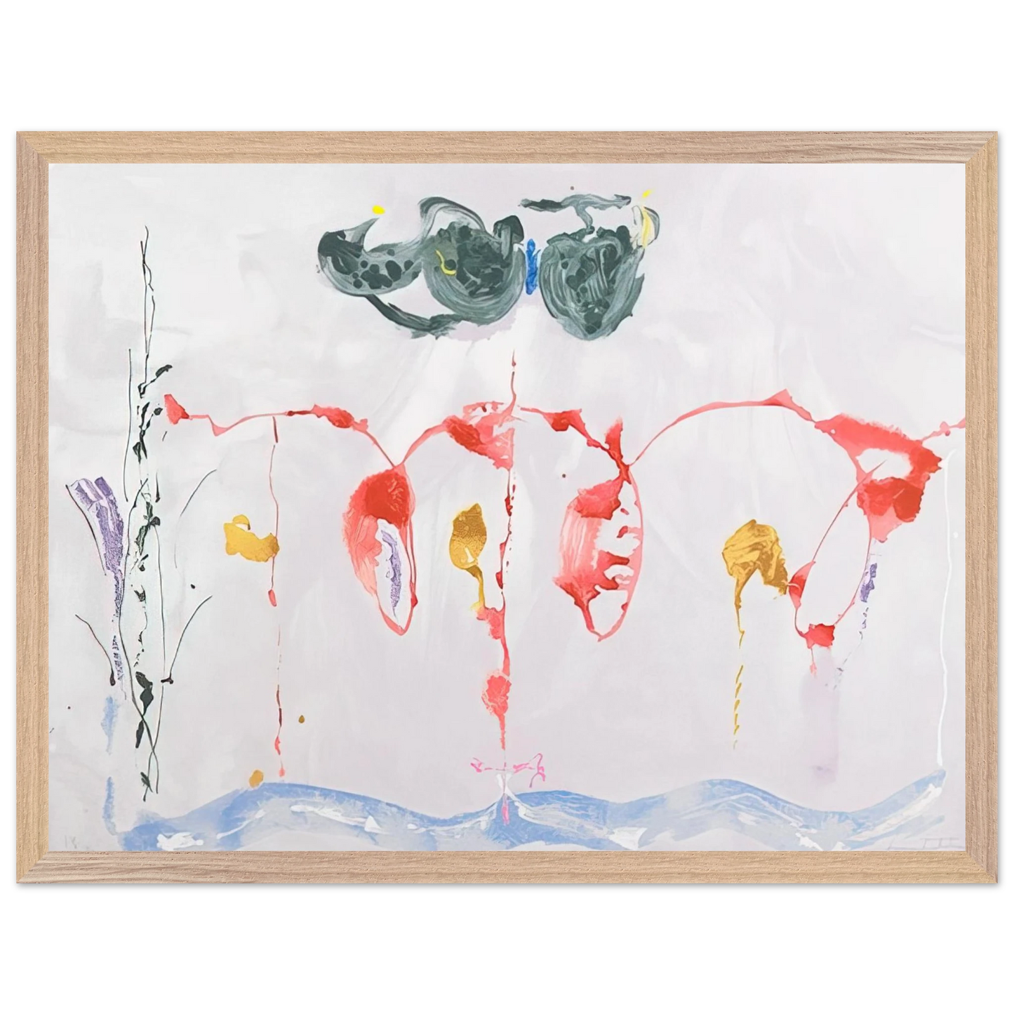 Helen Frankenthaler - Aerie - 2009 Wall art - 30x40 cm / 12x16 inches - Premium Wooden Framed Poster With Fine Art Paper-canvas - Black frame