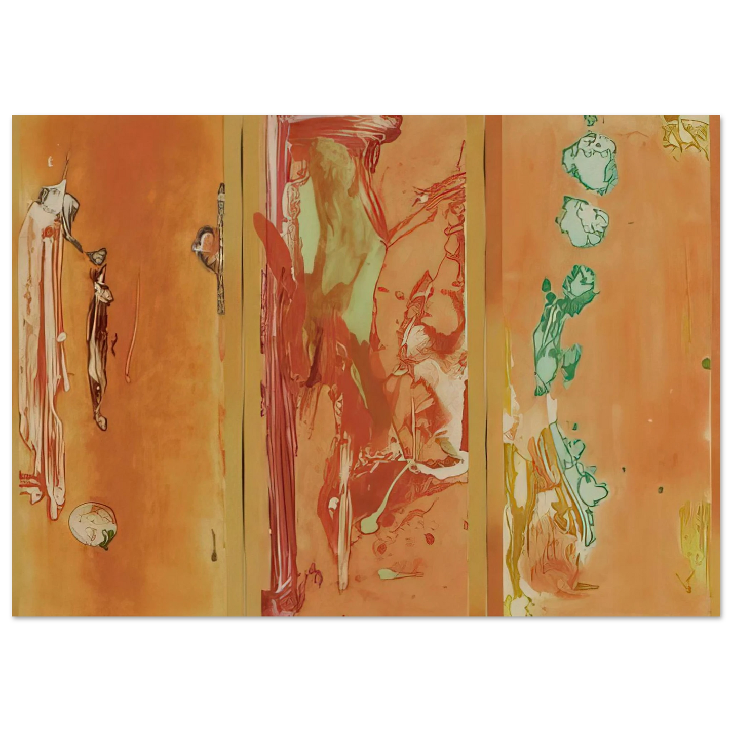 Helen Frankenthaler - Gateway - 1988 Wall art - 20x25 cm / 8x10 inches - Premium Wooden Framed Poster With Fine Art Paper-canvas - Wood frame