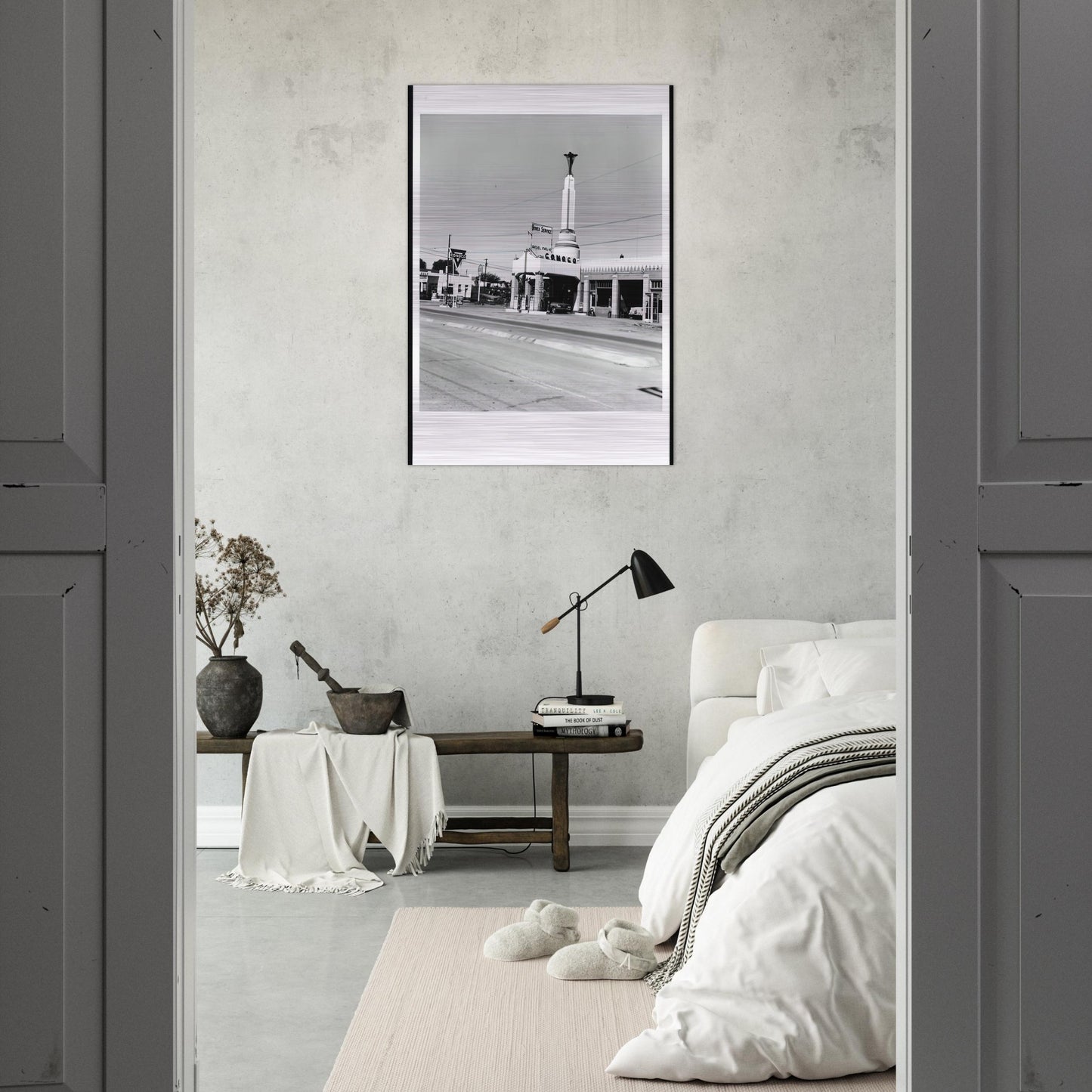 CONOCO SHAMROCK TEXAS FROM FIVE VIEWS FROM THE PANHANDLE SERIES - Edward Ruscha Brushed Aluminum Print - 70x100 cm / 28x40 inches | Edward Ruscha Aluminum Print | Edward Ruscha Prints