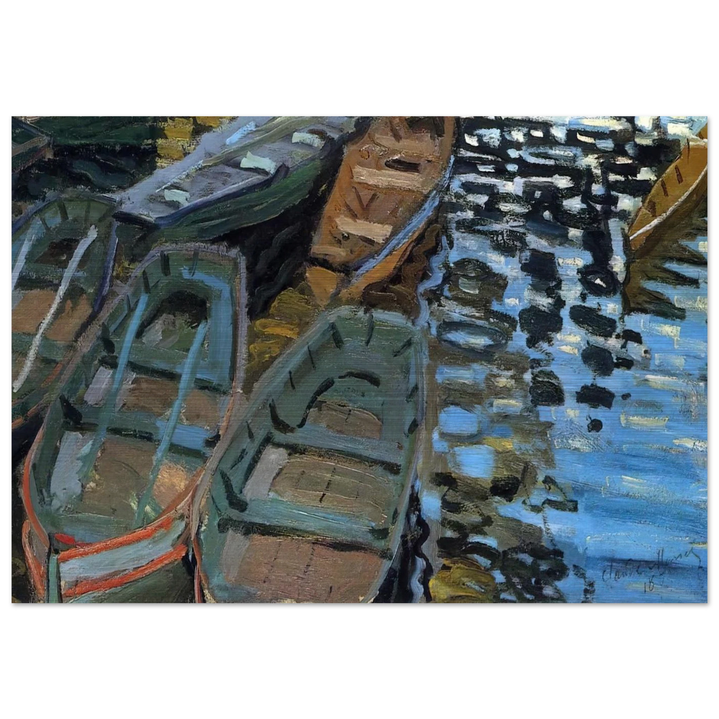 Bathers at La Grenouillere - claude monet Brushed Aluminum Print - 70x100 cm / 28x40 inches | claude monet Aluminum Print | claude monet Prints