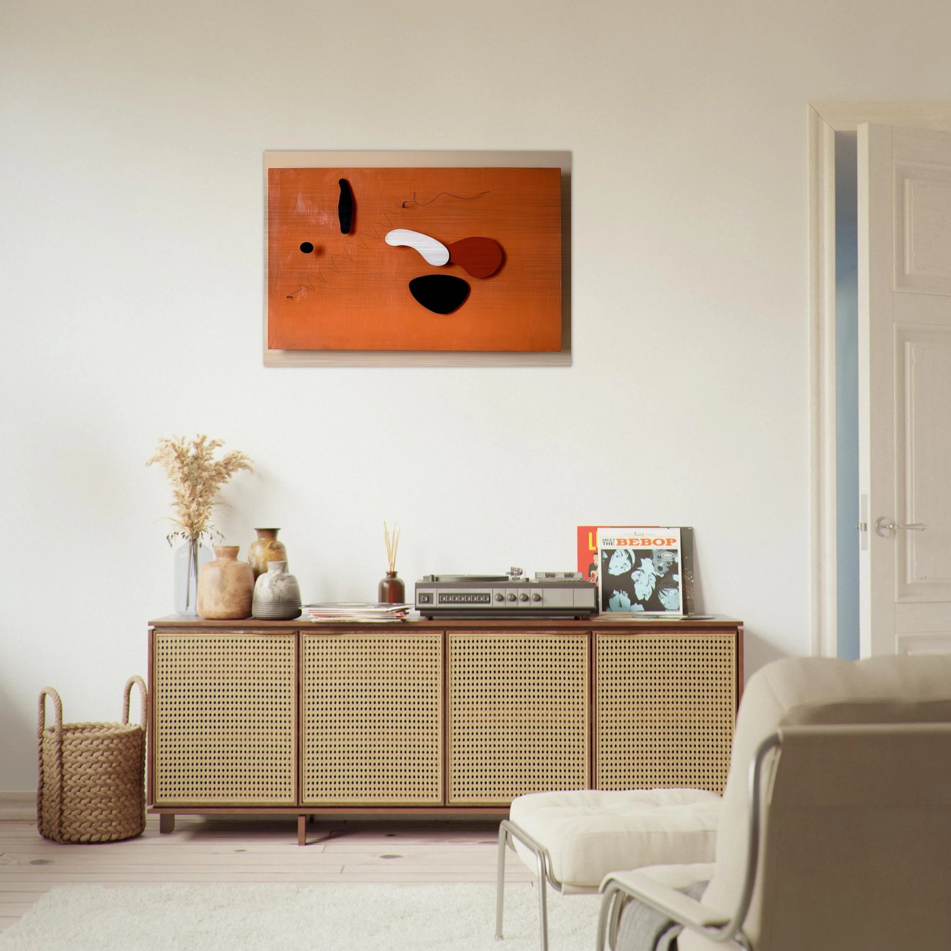 THE ORANGE PANEL 1936 - Alexander Calder Brushed Aluminum Print - 70x100 cm / 28x40 inches | Alexander Calder Aluminum Print | Alexander Calder Prints