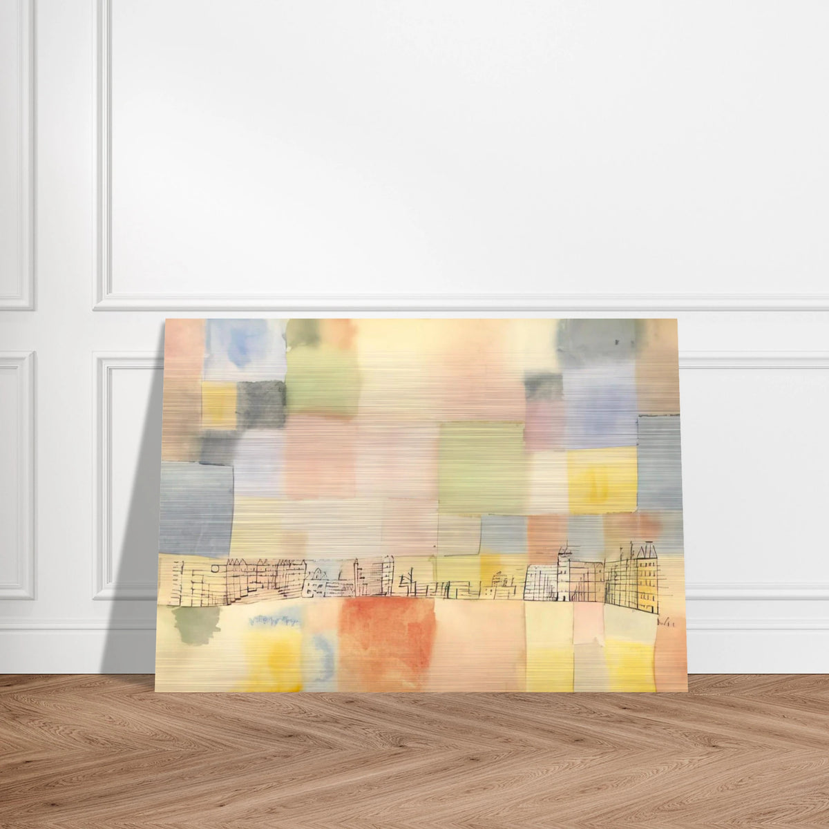 NEUER STADTTEIL IN M 1928 - Paul Klee Brushed Aluminum Print - 70x100 cm / 28x40 inches | Paul Klee Aluminum Print | Paul Klee Prints