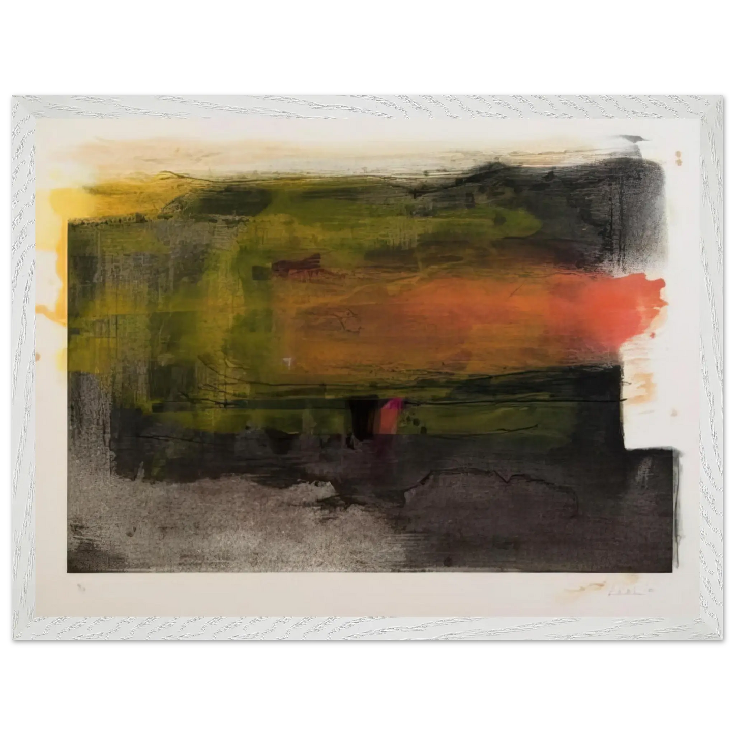 Helen Frankenthaler - Deep Sun - 1983 Wall art - 13x18 cm / 5x7 Inches - Premium Wooden Framed Poster With Fine Art Paper - Black frame
