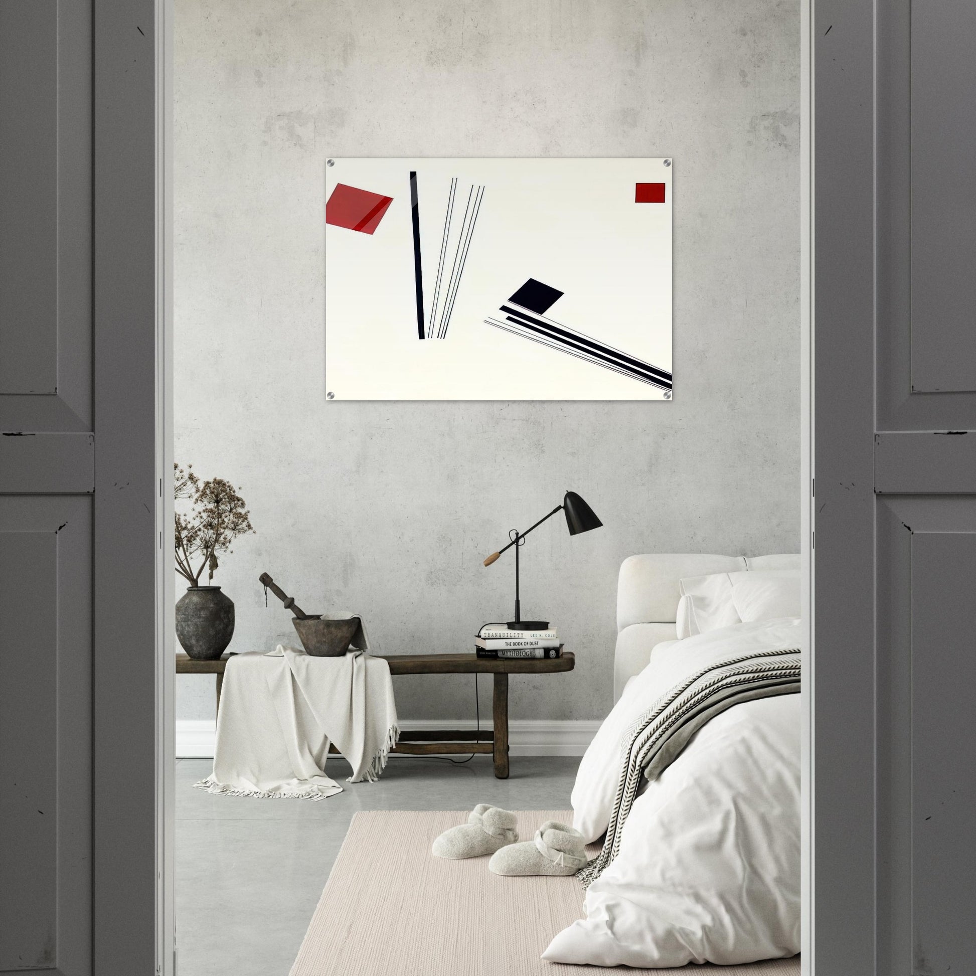 Painting in red and black - 1956 - Lygia Pape Acrylic Print - 70x100 cm / 28x40″ inches