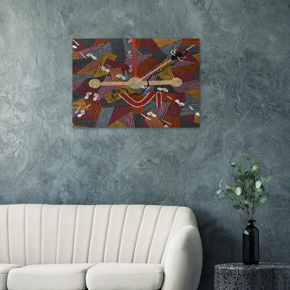 Men's Love Story - 1996 - Clifford Possum Tjapaltjarri Brushed Aluminum Print - 70x100 cm / 28x40 inches | Clifford Possum Tjapaltjarri Aluminum Print | Clifford Possum Tjapaltjarri Prints
