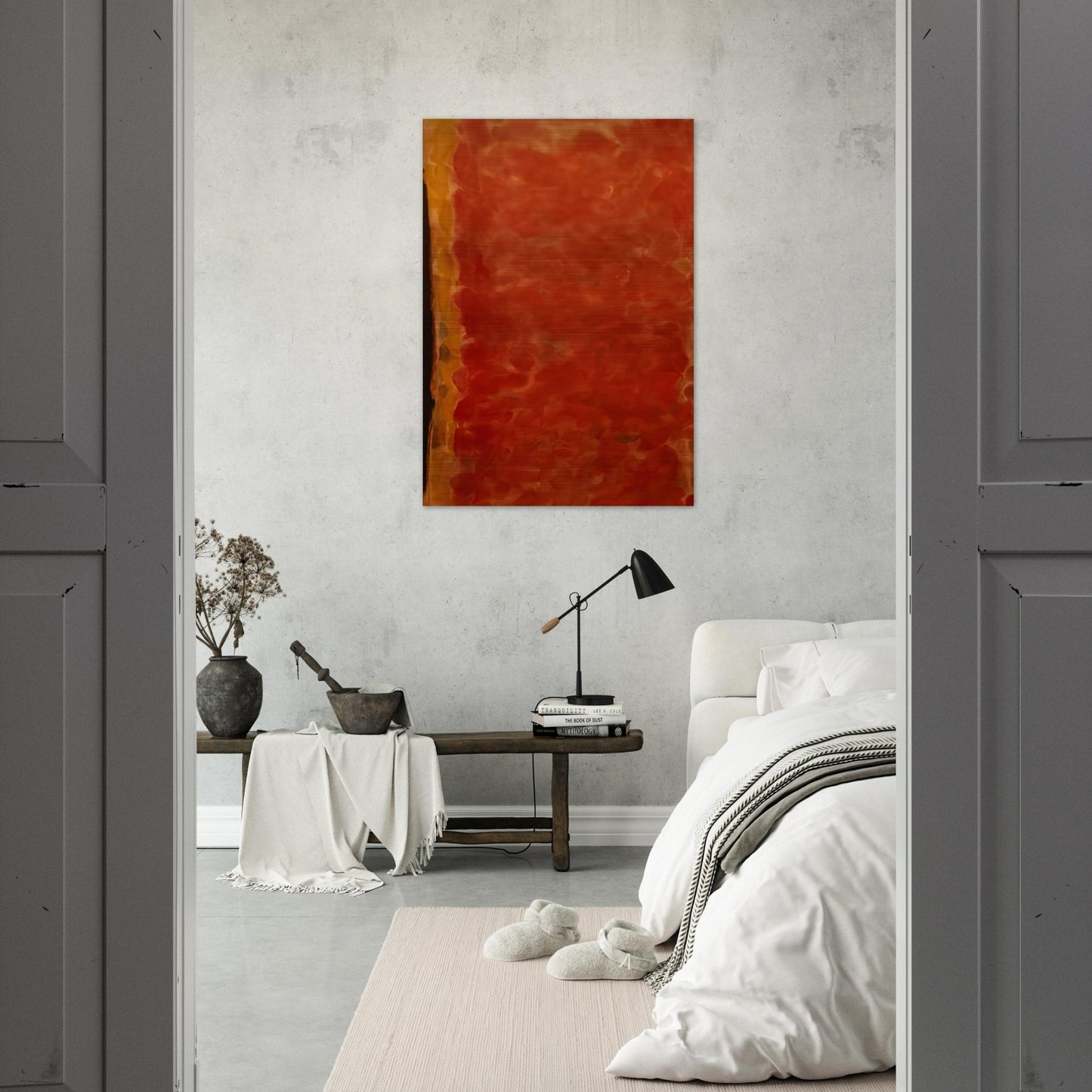 Black and Red - Sam Francis Brushed Aluminum Print - 70x100 cm / 28x40 inches | Sam Francis Aluminum Print | Sam Francis Prints