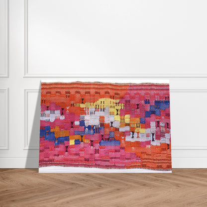 SOUTH OF THE BORDER 1958 - Anni Albers Brushed Aluminum Print - 70x100 cm / 28x40 inches | Anni Albers Aluminum Print | Anni Albers Prints