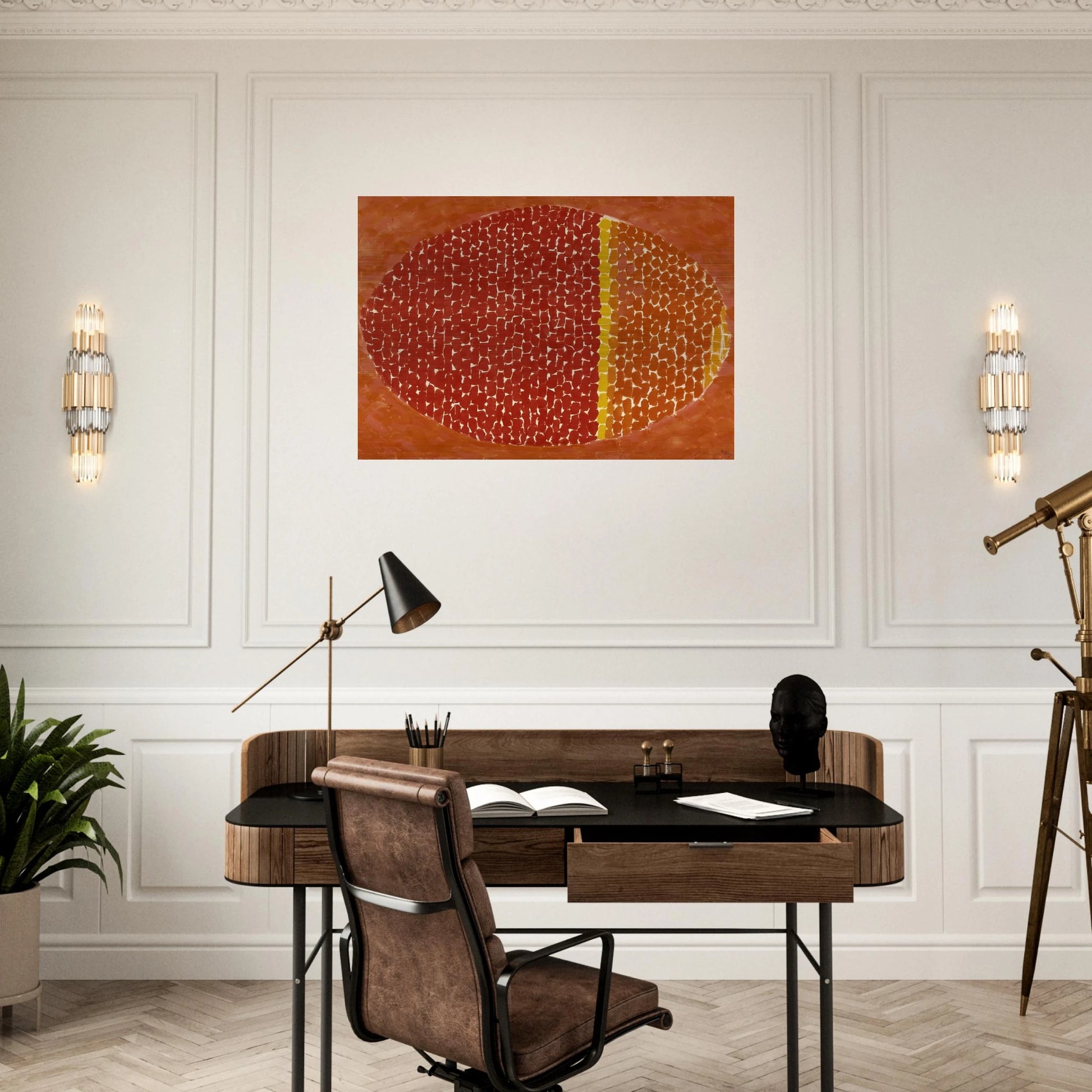 SNOOPY SEES EARTH WRAPPED IN SUNSET 1970 - Alma Woodsey Thomas Brushed Aluminum Print - 70x100 cm / 28x40 inches | Alma Woodsey Thomas Aluminum Print | Alma Woodsey Thomas Prints