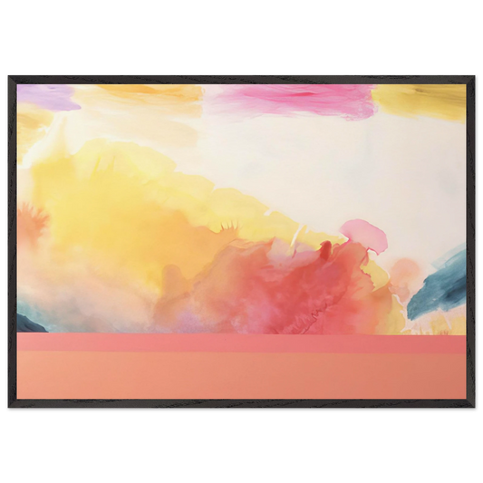 Sailing to India - 1970 - Ronnie Landfield 70x100 cm / 28x40 inches Framed Art Print – Black Wooden Frame