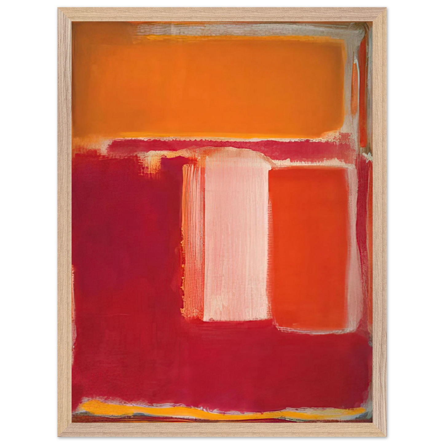 Mark Rothko - Yellow, Cherry, Orange - 1947 Wall Art - 30x40 cm / 12x16 inches - Premium Wooden Framed Poster With Fine Art Paper - Black frame