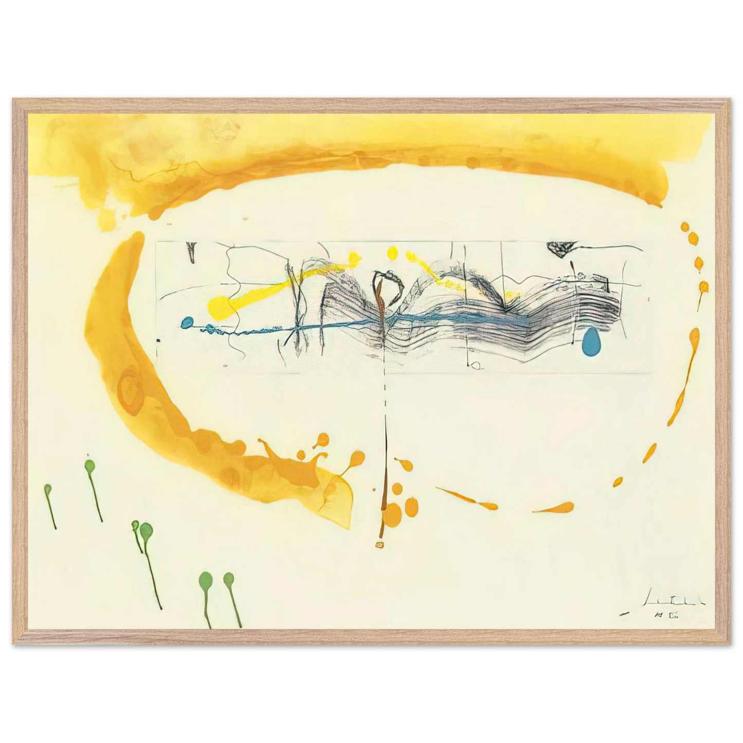 Helen Frankenthaler - Making Music - 2000 Wall art - 45x60 cm / 18x24 inches - Premium Wooden Framed Poster With Fine Art Paper-canvas - Wood frame