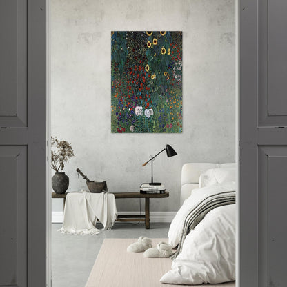 COUNTRY GARDEN WITH SUNFLOWERS 1906 - Gustav Klimt Brushed Aluminum Print - 70x100 cm / 28x40 inches | Gustav Klimt Aluminum Print | Gustav Klimt Prints