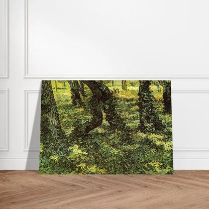 Trunks of Trees with Ivy - Vincent van Gogh Brushed Aluminum Print - 70x100 cm / 28x40 inches | Vincent van Gogh Aluminum Print | Vincent van Gogh Prints