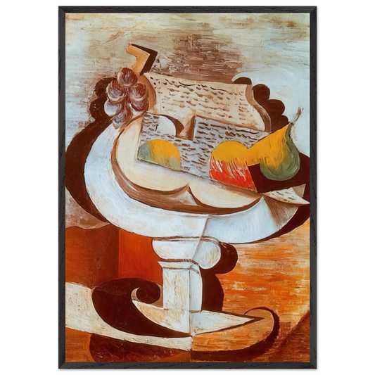 Fruit dish - Pablo Picasso 70x100 cm / 28x40 inches Framed Art Print – Black Wooden Frame