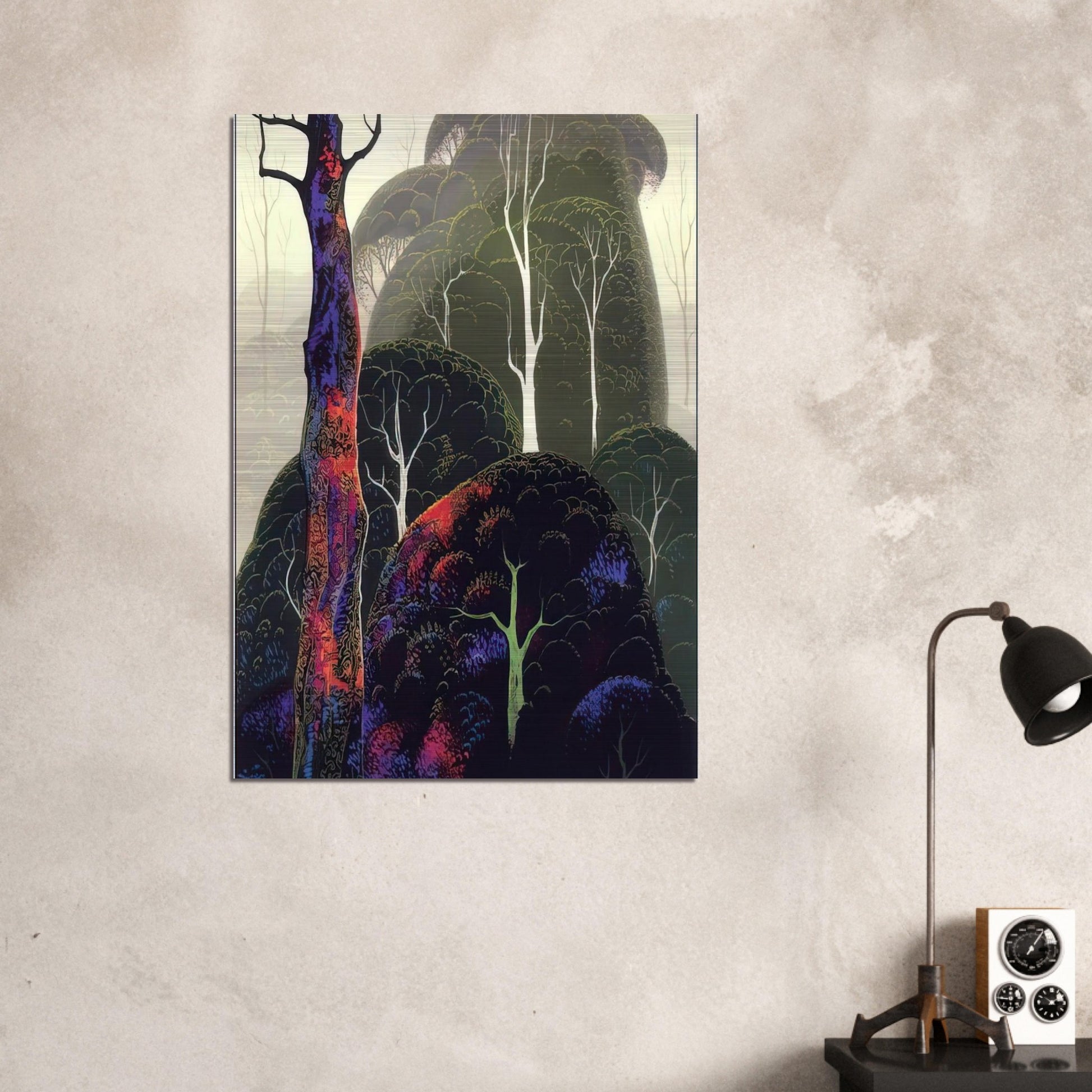 Early Autumn - Eyvind Earle Brushed Aluminum Print - 70x100 cm / 28x40 inches | Eyvind Earle Aluminum Print | Eyvind Earle Prints