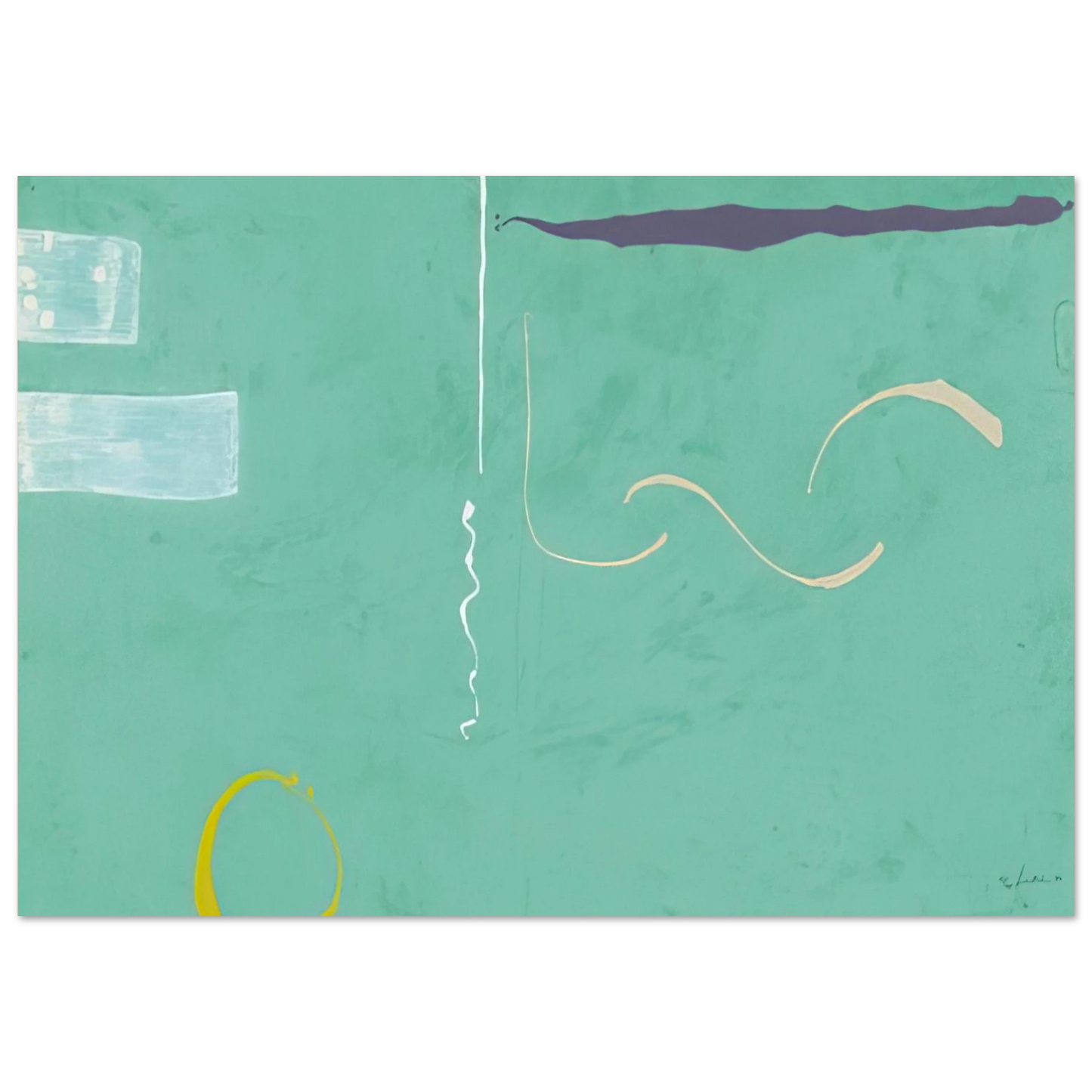 Helen Frankenthaler - Tahiti - 1989 Wall art - 20x25 cm / 8x10 inches - Premium Wooden Framed Poster With Fine Art Paper-canvas - Black frame