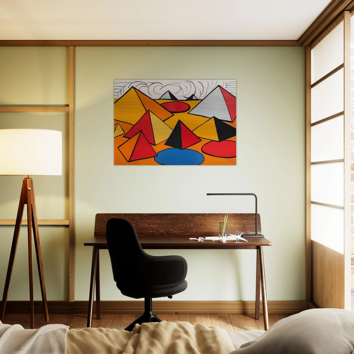 PRYAMIDS AND CLOUDS 1970 - Alexander Calder Brushed Aluminum Print - 70x100 cm / 28x40 inches | Alexander Calder Aluminum Print | Alexander Calder Prints