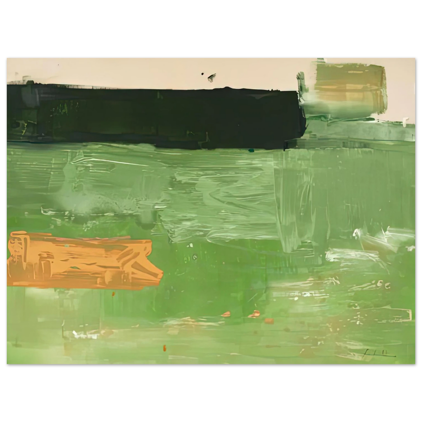 Helen Frankenthaler - Mediterranean, 1981- Wall Art - 21x29.7 cm / 8x12" - Premium Wooden Framed Poster With Fine Art Paper-canvas - Wood frame