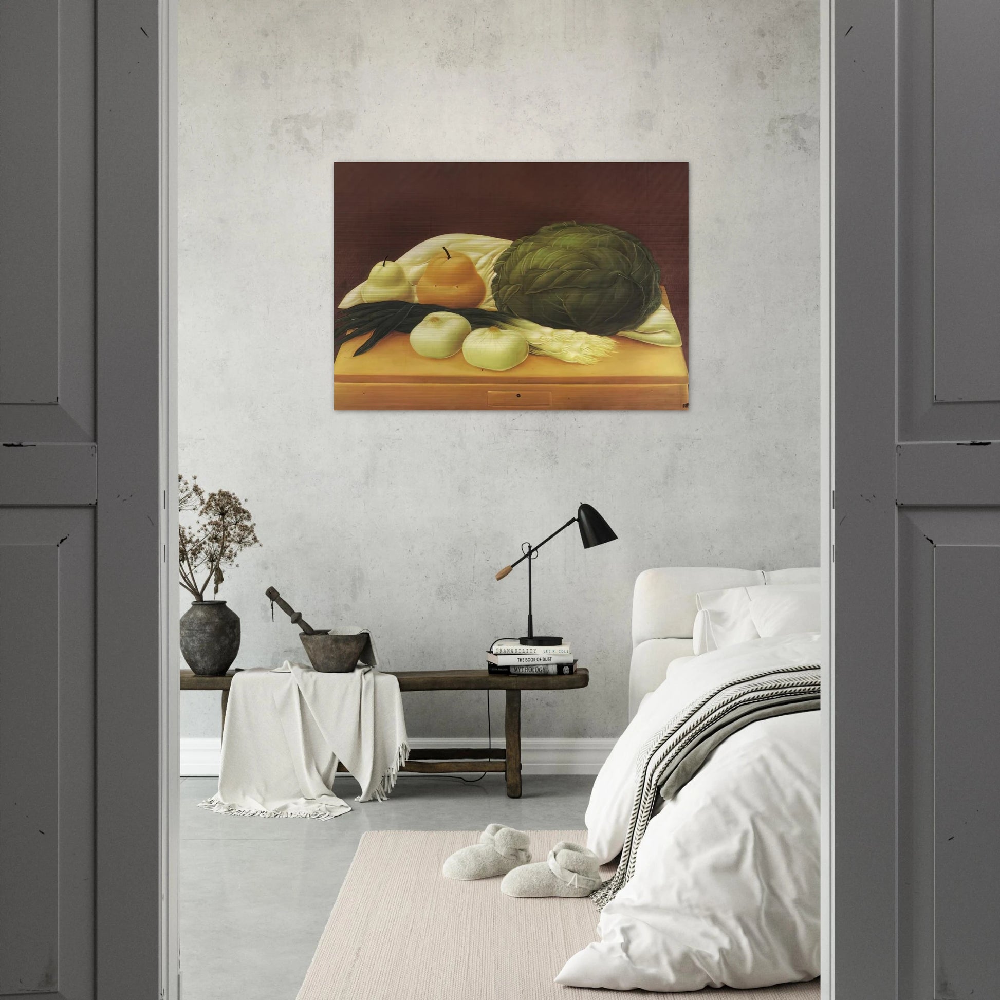 KITCHEN TABLE - Fernando Botero Brushed Aluminum Print - 70x100 cm / 28x40 inches | Fernando Botero Aluminum Print | Fernando Botero Prints