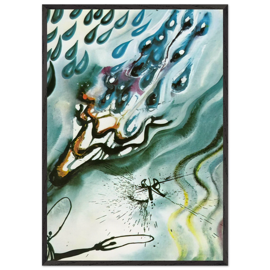 THE POOL OF TEARS - Salvador Dali 70x100 cm / 28x40 inches Framed Art Print – Black Wooden Frame