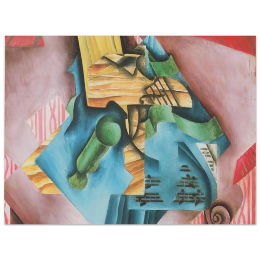 Juan Gris - VIOLINE AND GLASS 1913  75x100 cm / 30x40inches Fine Art Poster