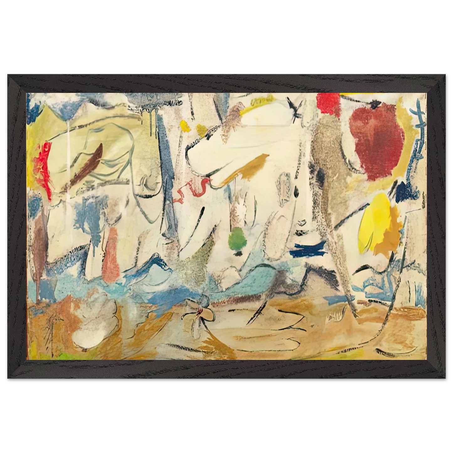 Helen Frankenthaler - Cloudscape, 1951- Wall Art - 60x80 cm / 24x32 inches - Fine Art Poster-canvas - -