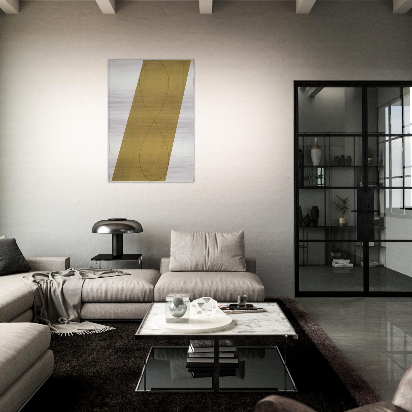 STUDY ATTIC SERIES VIII 1990 - Robert Mangold Brushed Aluminum Print - 70x100 cm / 28x40 inches | Robert Mangold Aluminum Print | Robert Mangold Prints