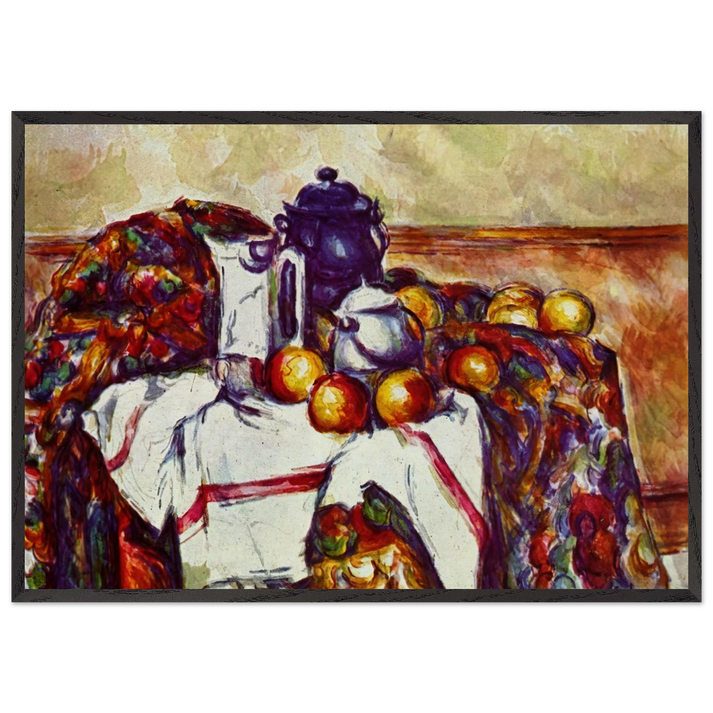 Still Life with Blue Pot - Paul Cezanne 70x100 cm / 28x40 inches Framed Art Print – Black Wooden Frame
