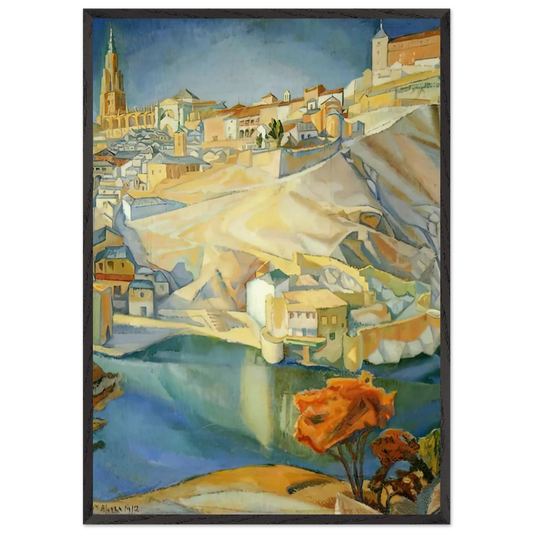 VIEW OF TOLEDO 1912 - Diego Rivera 70x100 cm / 28x40 inches Framed Art Print – Black Wooden Frame